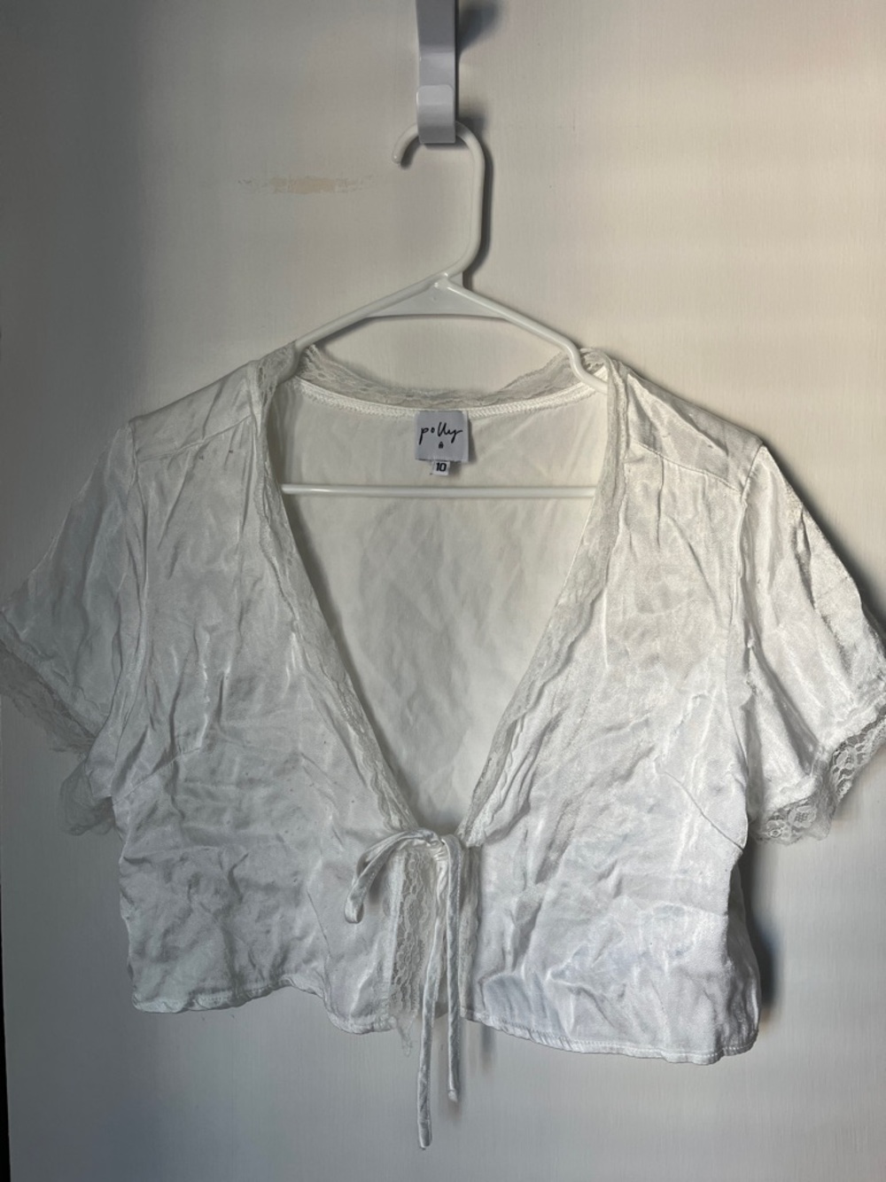 Princess Polly White Tie-Front Cropped Women’s Top